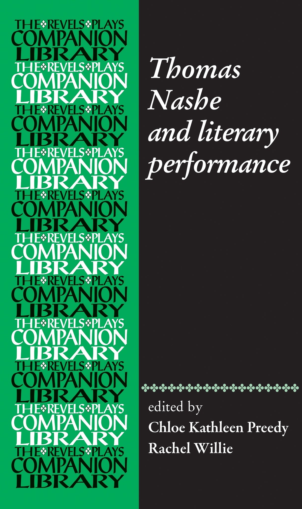 Cover image for Thomas Nashe and literary performance ISBN 9781526195524
